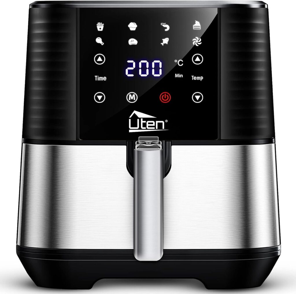 Air Fryer Oven, Uten 5.5L Air Fryers Home Use 1700W with Rapid Air Technology for Healthy Oil Free  Low Fat Cooking, Baking and Grilling with Recipe
