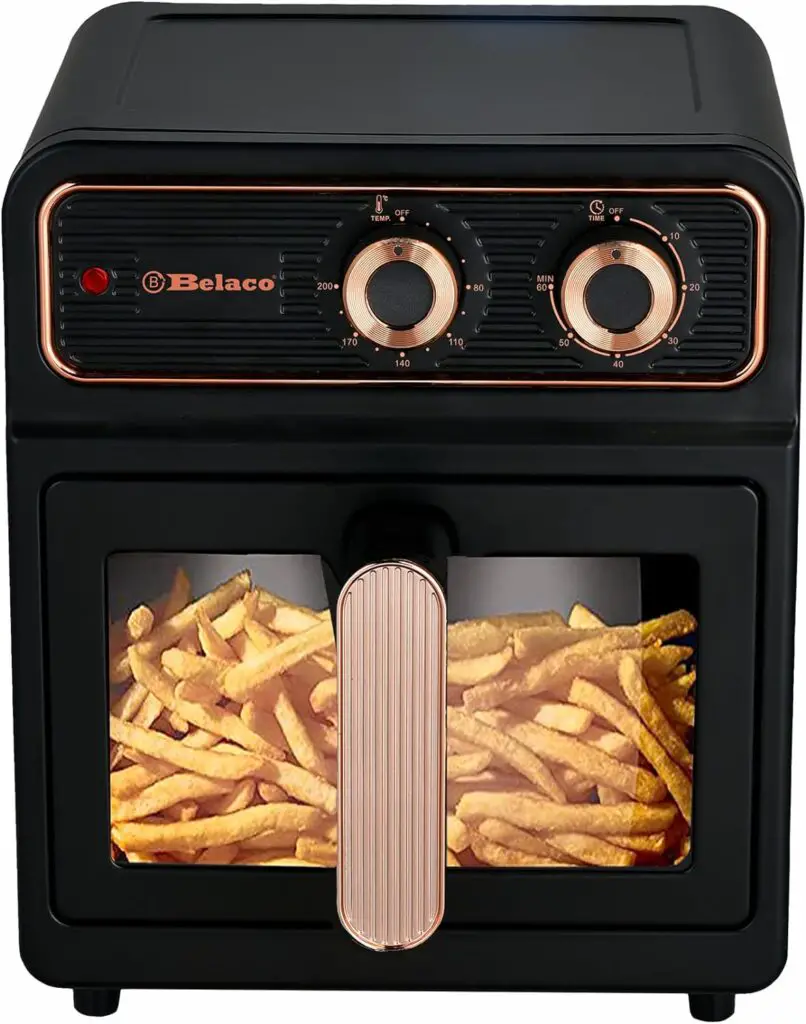 Belaco Air Fryers, 6L Oil free Air Fryer, 1700w with Rapid Air Circulation for Healthy  Fast Cooking, 60 Min Timer, No stick, Adjustable Temperature, Dishwasher Safe BEL-AF-01