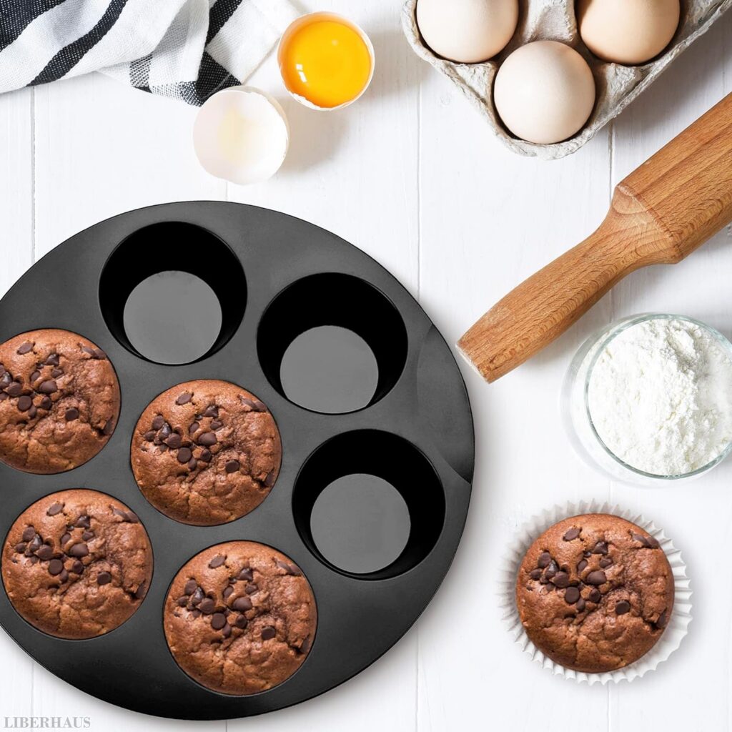 Silicone Muffin Pan Cupcake Tray - 7 Cupcake Pans Air Fryer Silicone Muffin Pans for Baking Cupcake Mold for 3.5-5.8L Air Fryer Accessories - Nonstick Pan Chocolate Mold Cupcake Maker Mini Muffin Pans