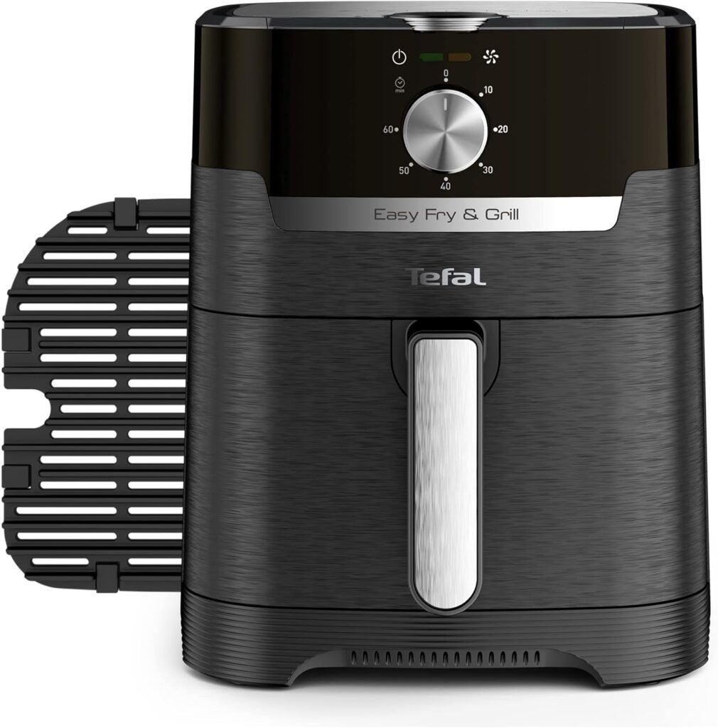 Tefal Easy Fry Classic 2in1 Air Fryer and Grill 4.2 Litre Capacity 8 Programs Black EY501, 1,550W