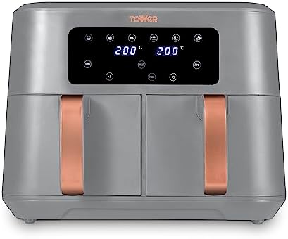 You are currently viewing Tower T17137GRY Vortx Dual Basket Air Fryer with 8.5L Baskets, 2400W, Grey and Rose Gold