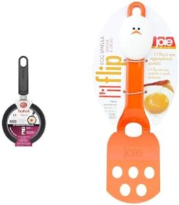 Read more about the article Tefal Ideal Mini One Egg Wonder Non-Stick Frying Pan, 12 cm, Non Induction, Black,Package May Vary & Joie Kitchen Gadgets 50326 Joie Little Flip Egg Spatula, Orange, Nylon, Small