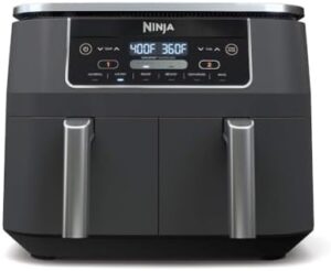 Read more about the article Ninja DZ201 Foodi 6-in-1 2-Basket Air Fryer with DualZone Technology, 8-Quart Capacity, and a Dark Grey Stainless Finish