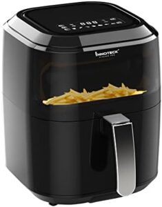 Read more about the article Innoteck Kitchen Pro 5L Air Fryer with Viewing Window – Healthy Low Fat No Oil Cooking – Air Frying, Roast, Dehydrate, & Reheat – Dishwasher Safe Accessories, Non-Slip, Compact Air Fryer – Gloss Black