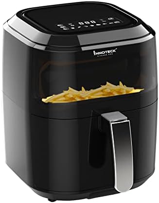 You are currently viewing Innoteck Kitchen Pro 5L Air Fryer with Viewing Window – Healthy Low Fat No Oil Cooking – Air Frying, Roast, Dehydrate, & Reheat – Dishwasher Safe Accessories, Non-Slip, Compact Air Fryer – Gloss Black