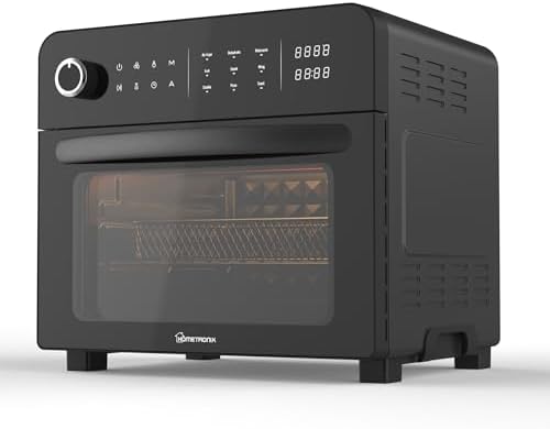 You are currently viewing 23L Air Fryer Oven With Rotisserie Large XXL Digital Knob 1700W 10 in 1 Airfryer Countertop Convection Mini Oven electric grill, Double-layered Glass Door, Full Accessory Set Pizza Stone Rolling Cage
