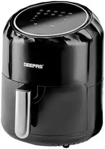 Read more about the article Geepas Vortex 3.5L Digital Air Fryer – 10-in-1 Air Fryer with Touchscreen, 60 Minutes Timer & Non-Stick Basket – Oil Free Fat Free Toaster Oven – 2 Years Warranty, 1400W, Black