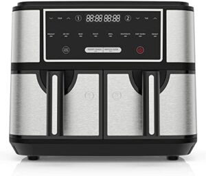 Read more about the article EUARY Best 9L Large Dual Basket Air Fryers for Family,8-In-1 Compact Oven with Smart Finish,Oil Free Double Air Fryer with Cookbook,Timer & Temperature Control,Nonstick 2600w