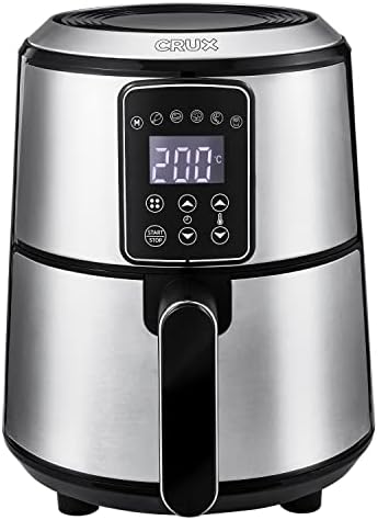 You are currently viewing Crux 2.8 L Digital Air Fryer, Faster Pre-Heat, No-Oil Frying, Fast Healthy Evenly Cooked Meal Every Time, Dishwasher Safe Non Stick Pan and Crisping Tray for Easy Clean Up, Stainless Steel
