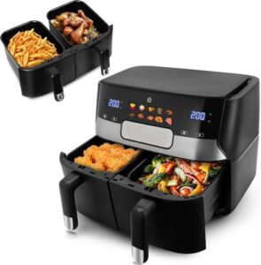 Read more about the article SUPERLEX Dual Air Fryer 9L Digital Multi-Function Cooker With 2 Independent Frying Baskets,10-IN-1 Twin Multi-cooker,Roast, Bake,Non-Stick