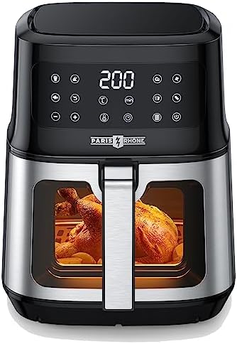 You are currently viewing Air Fryers with Viewing Window, PARIS RHÔNE 5L Airfryer with Digital Touchscreen, 8-in-1 Air Fryer Oven with magnetic cooking guide, Non-Stick and Dishwasher-Safe Basket & Detachable Tray