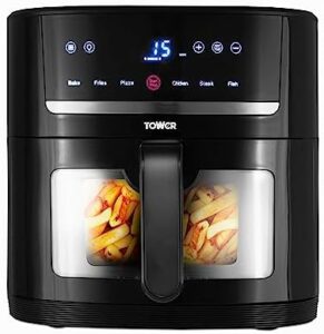 Read more about the article Tower T17117 Vortx Eco Saver Air Fryer with Vizion viewing Window, 1500W, 6L, Black