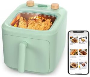 Read more about the article TOKIT Digital Air Fryer 5L, Clear Window, NFC Online Recipes, Hot Air Fryer with Rapid Air Circulation, 60 Mins Timer, Green, 1300W