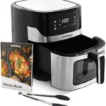 Read more about the article Air Fryer with Clear Window, 6.5L Family Sized, Touch Screen, Multi-Functional, Healthy & Oil Free, Non Stick & Dishwasher Safe, Free Recipe Book and Tongs