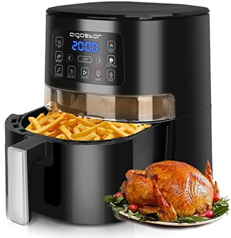 You are currently viewing Aigostar 1600W Air Fryer 4L with Viewing Window, Digital Airfryer with 7 Presets, Timer & Temperature Control for Healthy Oil Free & Low Fat Cooking, Black -Maha