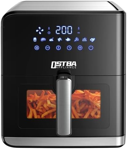 You are currently viewing OSTBA Air Fryer, 7.5L Oil Free Air Fryers Home Use 1700W with Clear Window and Rapid Air Technology,8 Presets, LED Touch Screen, Timer & Temperature Control