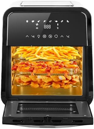 You are currently viewing Air Fryer Oven with Rotisserie 12L Family Size 8 Cooking Presets with 3 Trays Digital Dishwasher Safe for Cooking Bake Roast And More 2000W AFO1201A