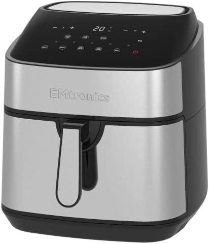 You are currently viewing EMtronics XL Extra Large EMAFSD9S Digital Family Size Air Fryer 9 Litre with 8 Preset Menus for Oil Free & Low Fat Healthy Cooking, 99-Minute Timer – Stainless Steel