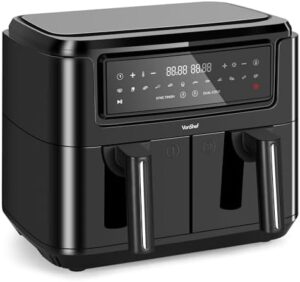 Read more about the article VonShef Dual Air Fryer 9L – 2 Silicone Liners, Double Large Family Size, XL Capacity, 2 Drawers, 12-In-1 Presets, LED Display, Smart Finish, 60 Minute Timer, Dishwasher-Safe, Healthy Cooking