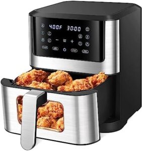 Read more about the article 7L Air Fryer, 10-in-1 Smart Air Fryer with Visible Cooking Window, 1500W Air Fryers with Removable Basket, Timer & Temperature Control, LED One Touch Screen, Included Recipe