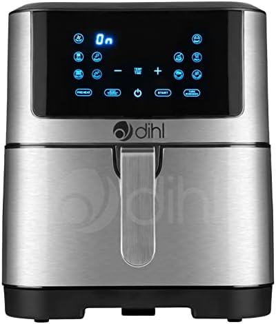 You are currently viewing Dihl 8 Litre 8L Air Fryer Brushed Steel LED Rapid Healthy Cooker Oven Low Fat Free Food Frying