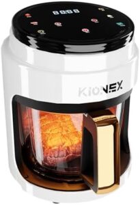 Read more about the article KIONEX CT1-4 Litre Panoramic Air Fryer – 2400W Small Air Fryer with Full 360 Visibility, Non-Stick, Easy Wash, perfect for one or couples, slow oilless cooking – WHITE