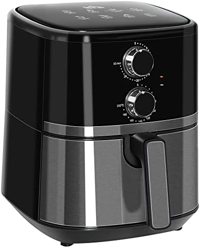 You are currently viewing HOMCOM 4.5L Air Fryer, 1500W Air Fryer Oven with Rapid Air Circulation, Adjustable Temperature, Timer and Nonstick Basket for Oil Less or Low Fat Cooking, Black