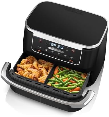 You are currently viewing Ninja DZ071 Foodi 6-in-1 DualZone FlexBasket Air Fryer with 7-QT MegaZone & Basket Divider, Large Proteins & Full Meals, Smart Finish Cook 2 Foods 2 Ways, Large Capacity, Air Fry, Bake & More, Black