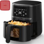 Read more about the article Aptliton Air Fryer, Oil-Free Touch Screen 4.5L Air Fryer with Low Noise, Silicone Liner and Rapid Air Circulation – Dishwasher Safe Parts, Timer & Temperature Control