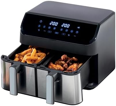 You are currently viewing Daewoo Digital Air Fryer, Double 4.5 Litre Draws With Sync Function To Match Draw Times, Use Less Oil For Healthier Baking, Roasting, Grilling With 60 Minute Timer, Family Sized, 9 Litres