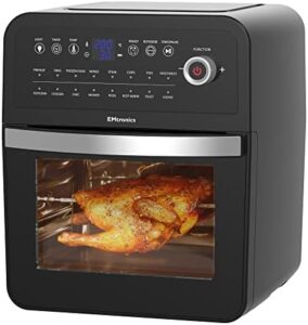 Read more about the article EMtronics EMAFO12LD Digital Extra Large Family Size XL Air Fryer Combi Oven Grill 12 Litre with 11 Pre-Set Menus for Oil Free & Low Fat Healthy Cooking, 60-Minute Timer – Black