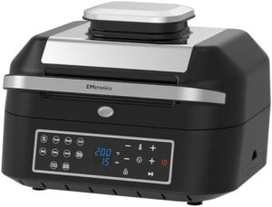 Read more about the article EMtronics EMAFG63 6.3 Litre Large Digital 10-in-1 Health Grill, Air Fryer, Multicooker and Crisper with Perfect Meat Cooking Temperature Probe