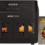 Read more about the article MONCOOK Double Air Fryer With Light Up Viewing Glass – Energy Efficient Airfryer Oven Alternative – 9L Twin 4.5L Baskets – 50 Recipe Cookbook – Smart Finish Function – 10 Pre-Set Cooking Programs