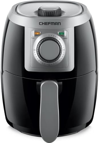 You are currently viewing Chefman TurboFry 2-Litre Small Air Fryer, Compact Size, 1000W Power, Easy-Set 60-Minute Timer for Fast and Healthy Cooking, Uses No Oil, Nonstick Dishwasher-Safe Parts, Black