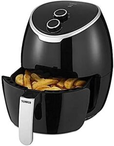 Read more about the article Tower T17061BLK Vortx Manual Air Fryer with Rapid Air Circulation, 30-Minute Timer, 4L, 1400W, Black