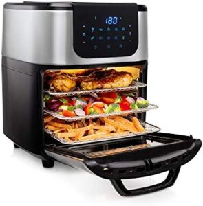 Read more about the article Princess 2-in-1 Air fryer Oven DeLuxe – 62.2% less energy use- 11 L capacity – 1800W – 65-200°C – 10 programmes – Incl. rotating basket & spit – 3 baking trays/crumb tray – Handle – 182075