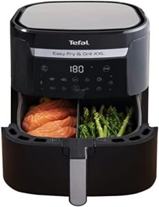 Read more about the article Tefal Easy Fry XXL 2in1 Digital Dual Air Fryer & Grill, 6.5L or 3.25L x2 Drawer Capacity, 8 Programs, Black, EY801827, Amazon Exclusive, 1830 W
