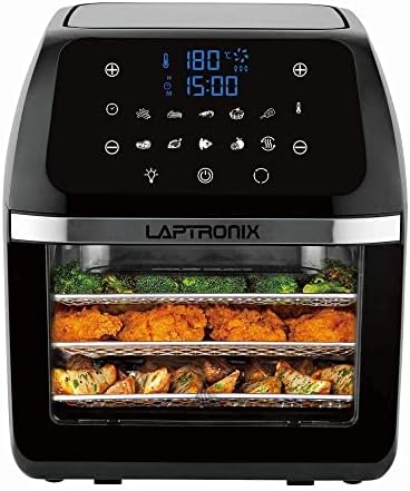 You are currently viewing Laptronix Digital Air Fryer 12L Air Oven Low Fat Healthy Cooker 1800W Oil Free with Rotisserie for Baking Roasting Grilling Dehydrator