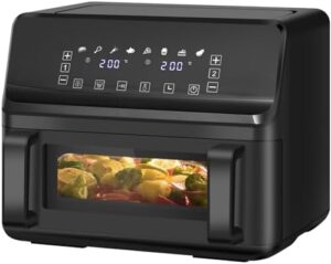 Read more about the article LLIVEKIT Dual Air Fryer 9L, 2×4.5L Dual Zone Air Fryer Digital Airfryer Oil Free Air Frier, Removable Divider, Touch Screen, 8 Presets, Sync Finish, 80-200°C 60Mins Timer, Cookbook, 2500W, Black