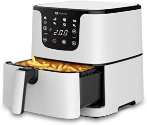 Read more about the article PureMate Air Fryer with Digital Display & Recipes Book, 5.5L Healthy Oil Free 1700W Air Fryer with 7 Preset, LED One Touch Screen, Timer & Adjustable Temperature Control