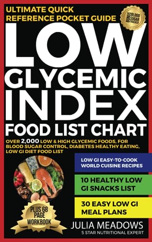 You are currently viewing Low Glycemic Index Foods List Chart,To Over 2,000 Low & High Glycemic Foods, For Blood Sugar Control, Diabetes Healthy Eating, Low GI Diet Food List, ULTIMATE QUICK REFERENCE POCKET GUIDE