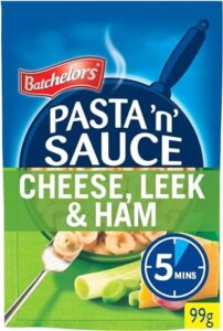 Read more about the article Batchelors Pasta ‘n’ Sauce Cheese, Leek & Ham Pasta Ready Meal, 99 g Packet (Pack of 7)