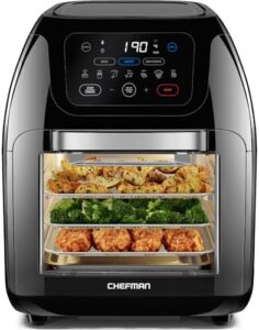 Read more about the article CHEFMAN Multifunctional Digital Air Fryer+ Rotisserie, Dehydrator, Convection Oven, 17 Presets Fry, Roast, Dehydrate, Bake, XL 10L Family Size, 1800W, Auto Shutoff, Large Easy-View Window, Black