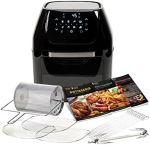 Read more about the article Power Air Fryer CM-001 Cooker – Chip Fryer, Portable Oven, Oil Free Hot Air Health Fryer, Rotating Rotisserie and Dehydrator (1800W) Black