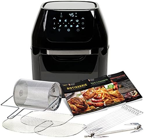 You are currently viewing Power Air Fryer CM-001 Cooker – Chip Fryer, Portable Oven, Oil Free Hot Air Health Fryer, Rotating Rotisserie and Dehydrator (1800W) Black