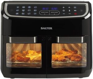 Read more about the article Salter EK5668GW Dual View Air Fryer Oven – XL Multi-Cooker with 12L Capacity, Add Divider for 5L Dual Cooking, Removable Easy Clean Accessory Kit, 11 Cooking Function with Multi-Level Cooking, 2600 W
