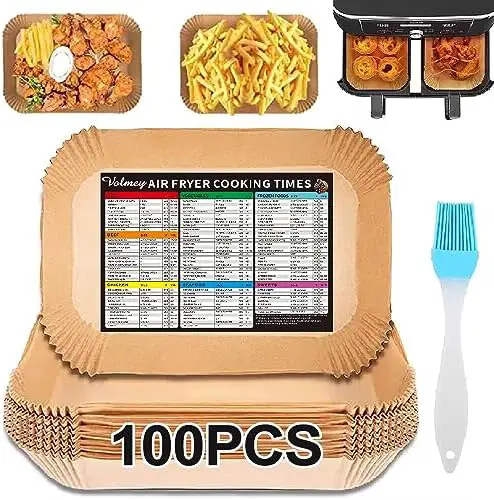 You are currently viewing Air Fryer Liners, 100PCS Disposable Air Fryer Parchment Paper Liners, Air Fryer Accessories for Ninja AF300UK AF400UK, Salter, Tower Dual Air Fryer