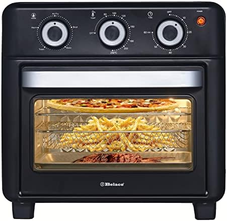 You are currently viewing Belaco 15L Air Fryer Oven 1200w Mini Oven Multifunction Countertop Convection Toaster Oven and Grill, Double Layered Glass Door 80-230° Temp Setting, Healthy Oil Free Heating